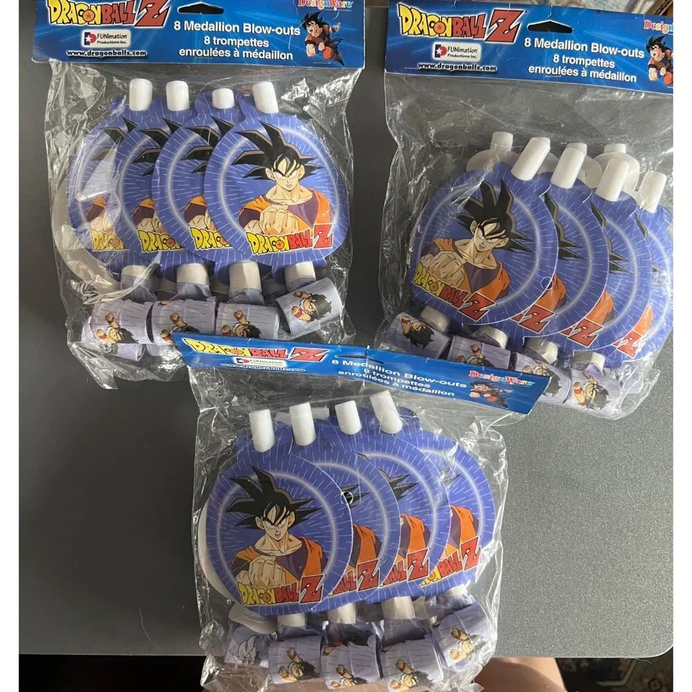 Vintage Y2K Dragon Ball-Z Birthday Party Favors Medallion BlowOuts Goku Lot of 3